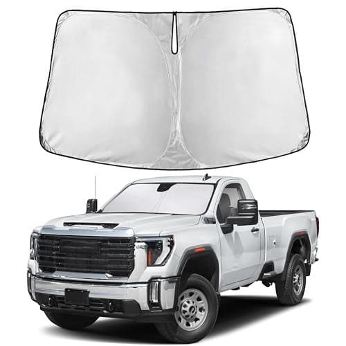 EcoNour Windshield Sunshade Compatible for GMC Sierra 1500 2500 3500 2019-2024 2025 2026, Sun Visor for Front Window Sun Shade Cover, UV Heat Blocker & Protector, Car Accessories