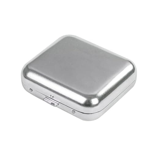 Mini Pocket Ashtray Windproof Ashtray with Lid, Stainless Steel Car Ash Tray for Compact Cigarette Snuffers, Indoor/Outdoor, 2.36 Inch, Silver