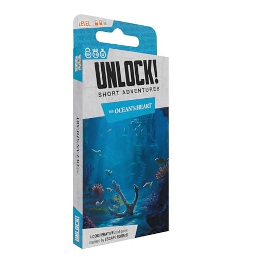 Asmodee Unlock Short Adventures 12 The Oceans Heart Explore The Depths Solve Puzzles Immersive Cooperative Escape Room Card Game for Kids Adults Ages 10 16 Players 45 Minute Playtime