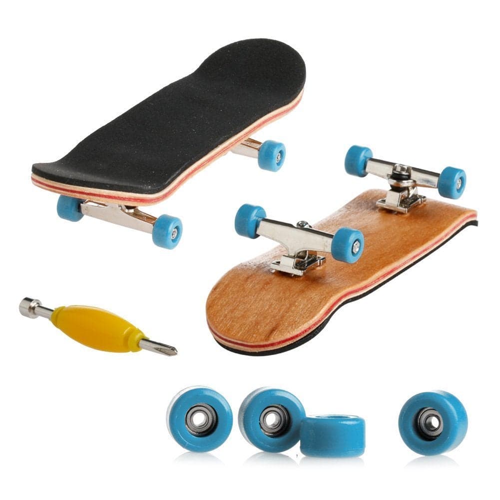 1 Pack Professional Mini Maple Wooden Fingerboards Finger Skateboard Toy Set for Kids Light Blue