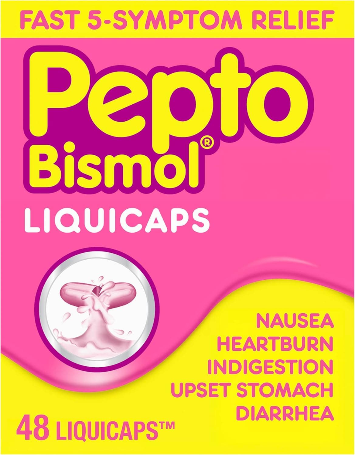 Pepto Bismol Liquicaps for Upset Stomach Relief - 48 Count