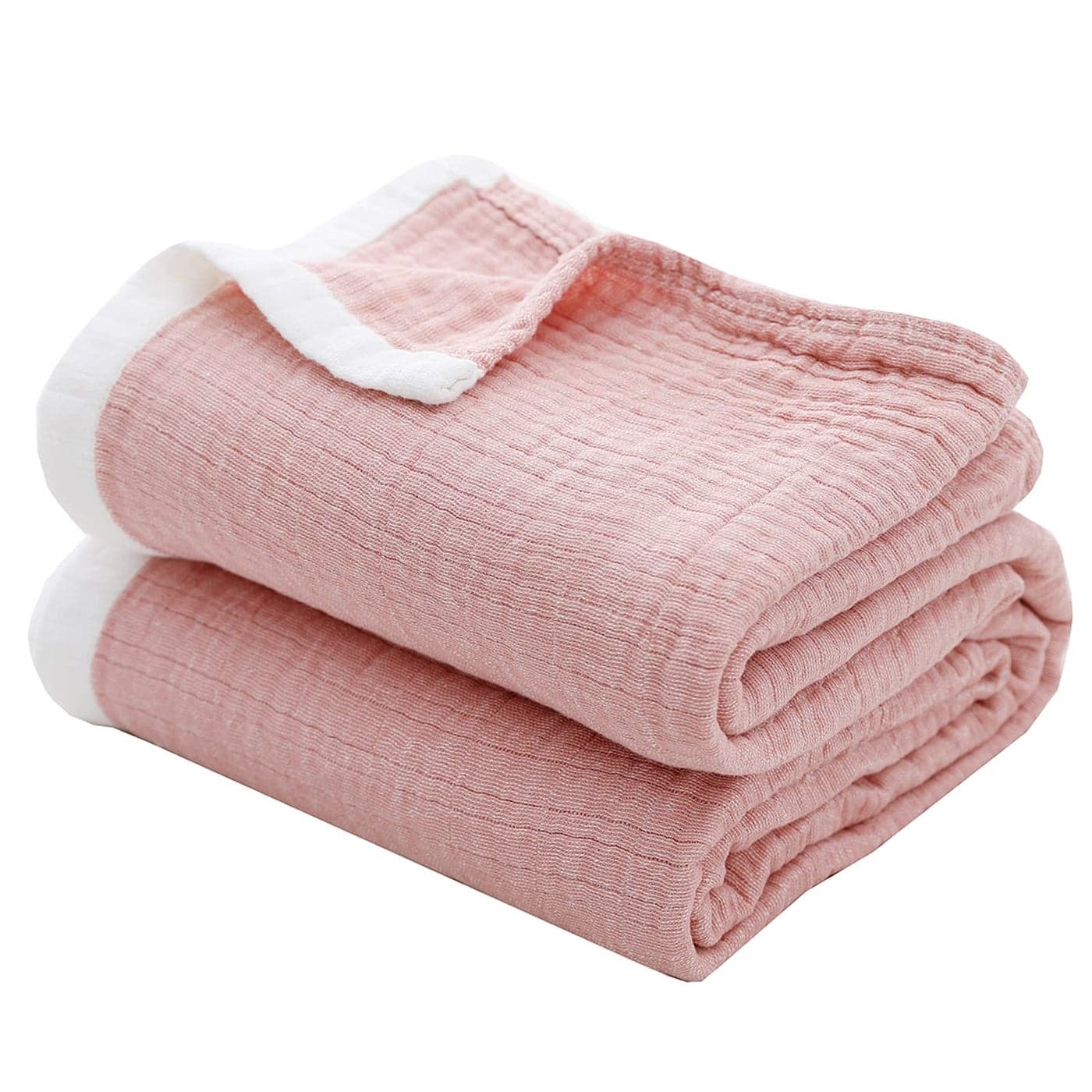 SE SOFTEXLY Cotton Throw Blankets 4Layer Muslin Blanket for CouchBedLight Comfortable Breathable Gauze Blanket All SeasonMuslin Blanket for Adults King Size Blanket90x102Coral Pink