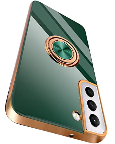 Tnarru Compatible for Samsung Galaxy S22 Plus Case with Ring Holder Kickstand with Magnetic Soft TPU Shockproof Electroplated Protective Phone Case for Galaxy S22 5G Green