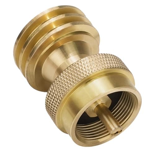 Rushare 1lb Propane Tank Adapter Propane Adapter 20lb to 1lb Converter Hook Up Small Propane Tanks When 20lb Ran Out Solid Brass