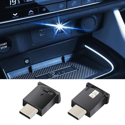 Mini USB LED Car Light DC 5V Intelligent Interior Car Lights Atmosphere Lamp for Car Plugin Interface Suitable for Car Laptop Keyboard Home Office Adjustable Brightness Type C