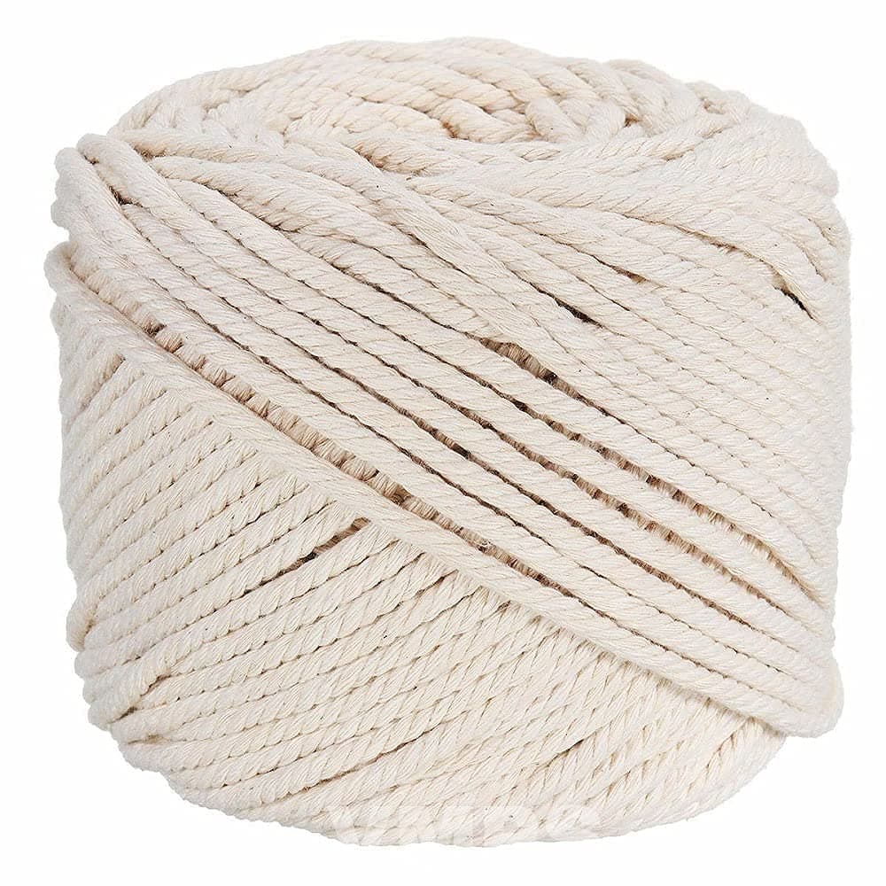 LUCRE Cotton Cord 200 Meters 3MM Cotton ThreadDori Best for Wall Hanging Plant Hanger Off White Thread noF33