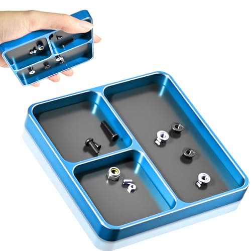 Magnetic Screw Organizer Tray Screw Holder for RC Models Electronics Phone Repair Small Tool Tray Parts Holder for Screws Sockets Bolts Pins 3Compartment Parts Storage with Medium Magnet