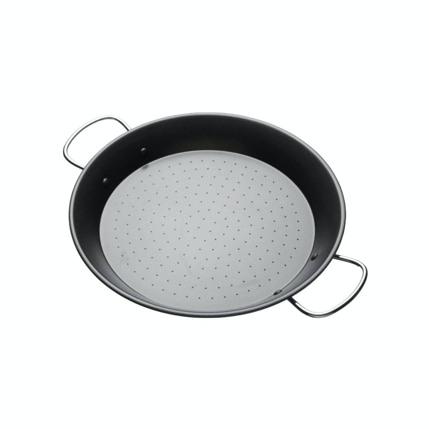 KitchenCraft World of Flavours Paella Pan Non Stick Pan for Paella Rice and Paella Seasoning Carbon Steel 32 cm 13 Black