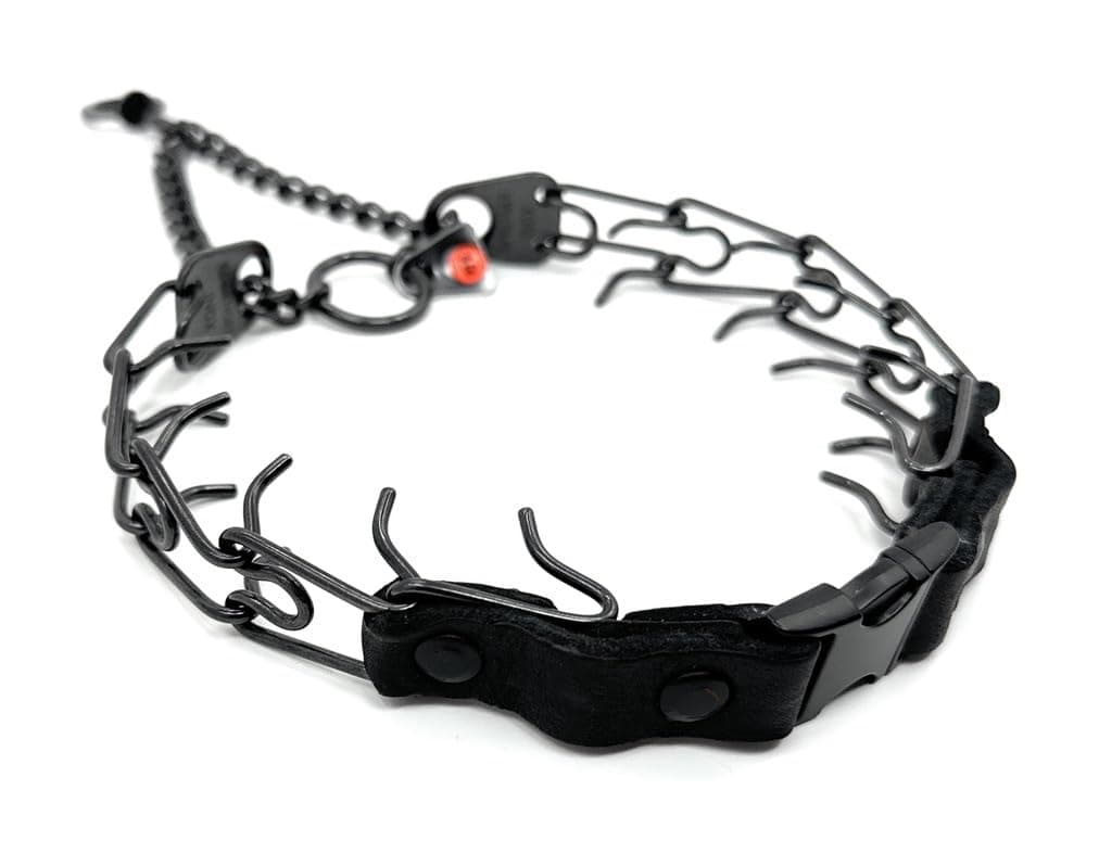 Herm Sprenger Prong Collar for Dogs Training – Quick Release Buckle & Swivel Ring for Easy Use – Made of Durable Black Stainless Steel in Germany– 2.25mm Prongs for Small Dogs with 14-19" Neck