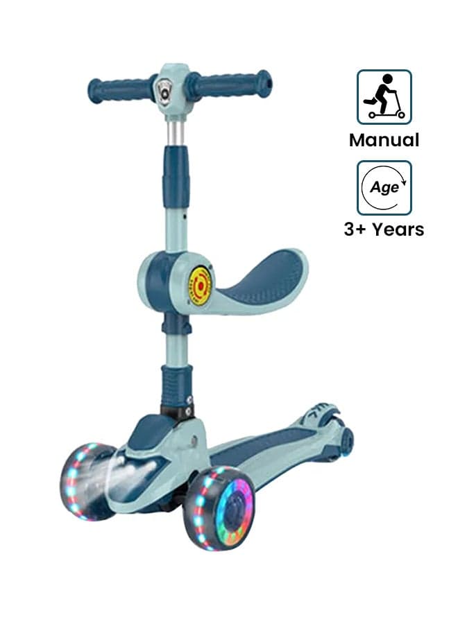 3-In-1 Flash Wheel With Music Scooter Blue 60x30x80cm