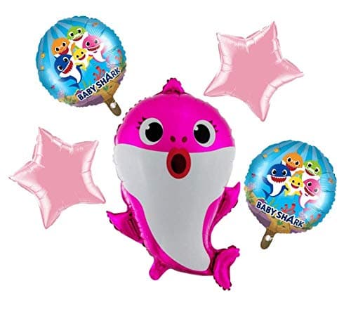 GRAND SHOP Baby Shark Theme Birthday/Baby Shower/Birthday Party Decoration Balloons Set of 5