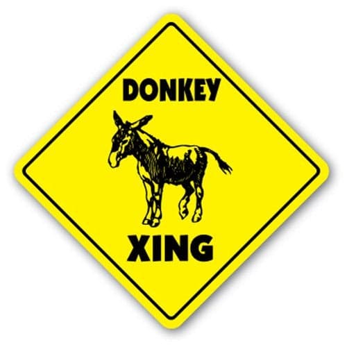 SignJoker Donkey Crossing Sign Novelty Gift Animals Farm Wall Plaque Decoration