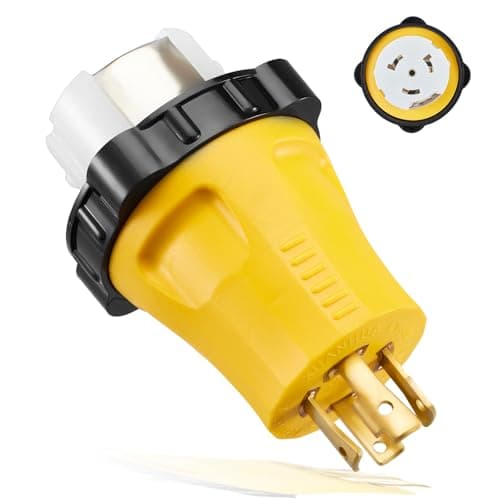 Betrusami 50 Amp to 30 Amp RV Adapter with Locking Ring,L14-30P to SS2-50R Shore Power Adapter for RV,Boat,Marine,Campers,125/250V