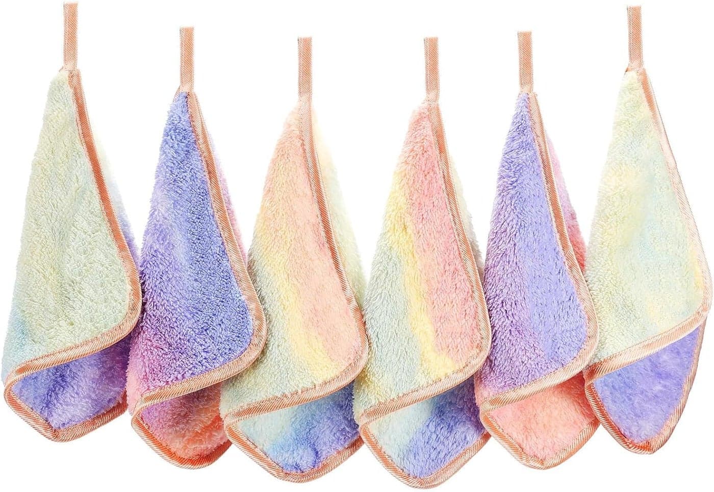 PHOGARY Microfiber Makeup Remover Cloths 6 Pack Reusable Makeup Eraser Cloth for Face Microfibre Erase Your Face Washcloths Make up Cloth Remover Towel Gentle on Skin 8 x 8in Rainbow