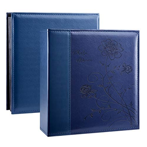 Artmag Photo Picutre Album 4x6 500 Photos, Extra Large Capacity Leather Cover Wedding Family Photo Albums Holds 500 Horizontal and Vertical 4x6 Photos with Black Pages(Blue)