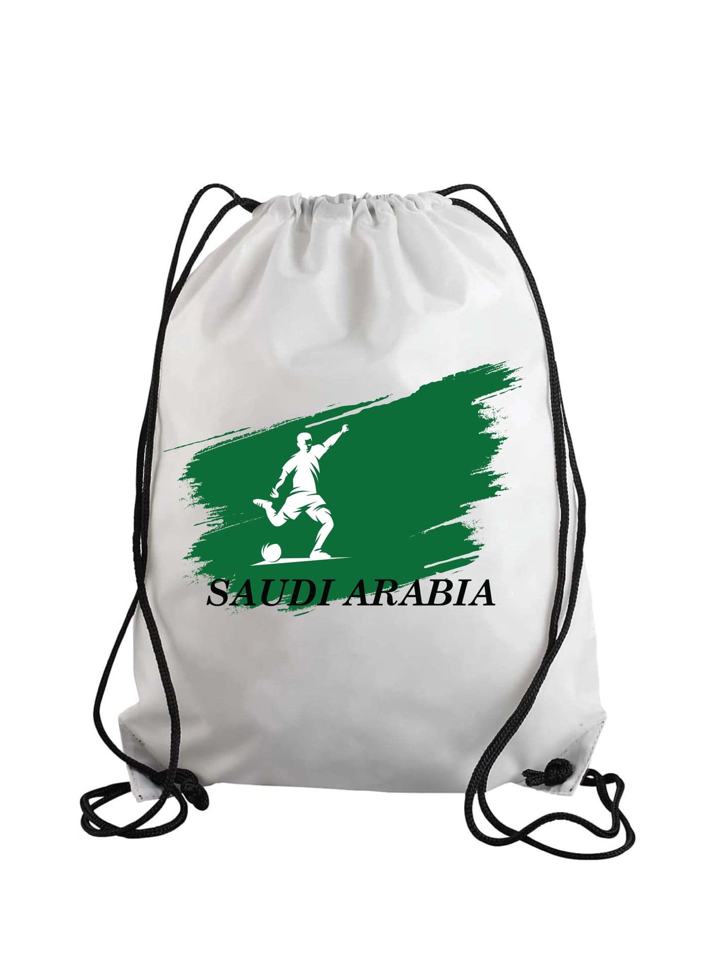 Saudi Soccer Drawstring Bag or Backpack Suitable for Adults and Kids and Sports Fans (Design 1)