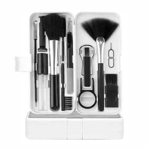 Humble 18 in 1 Smart Gadget Cleaning Kit – All-in-One Screen & Keyboard Cleaner with Cleaning Pen, Spray, Microfiber Cloth, Key Puller & Brushes for Smartphones, Tablets, Laptops, PC's & More (White)