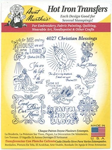 Christian Blessings Aunt Marthas Hot Iron Embroidery Transfer