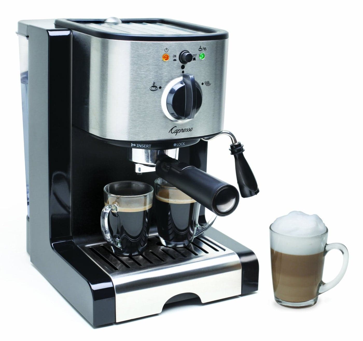 Capresso 11604 Pump Espresso and Cappuccino Machine EC100 Black and Stainless 46 oz