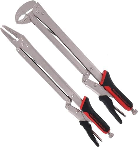 Monster&Master Long Reach Pliers Set, 15 Inch Extra Long Needle Nose Plier Set Includes, 90 degree corner, 45°Bent Nose Pliers, Plier Tool Set for Narrow Spaces, 2Pcs
