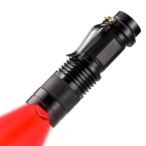 WAYLLSHINE High Power 1 Mode Red LED Flashlight, Single Mode Red Flashlight, Red Light Flashlight Red Light Torch for Astronomy, Aviation, Night Observation