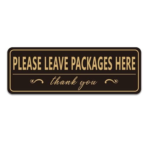 Please Leave Packages and Deliveries Here Sign Sticker,Self-Adhesive Waterproof Vinyl Delivery Signs for Packages, Place Packages Here Sign for Home,Office,Shop,Box, Door(10.7" x 3.7")