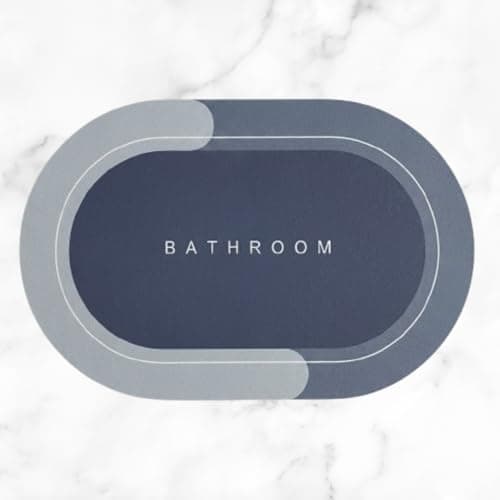 RENVA Bathroom Door Mats | Water Absorbent Quick Dry Round Mat with Anti-Slip Rubber Backing | Non-Slip Floor Mat for Home & Kitchen 40x60 CM (Pack of 2, Multi Colour)