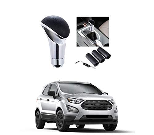 PRIKNIK Black Car Gear Shifter Lever Manual Modified Shifter Knob Handle Shift Lever Fit with 8mm 10mm 12mm Adapters Compatible with F-ord E-cosport