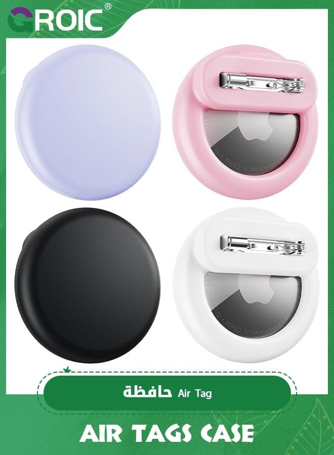 4 Pack Apple Air Tags Kids Hidden Case, Airtag Tracker for Kids, AirTag Hidden Kids Holder with Invisible Pin, Anti Lost, for Kids, Elderly, Luggage, Clothing