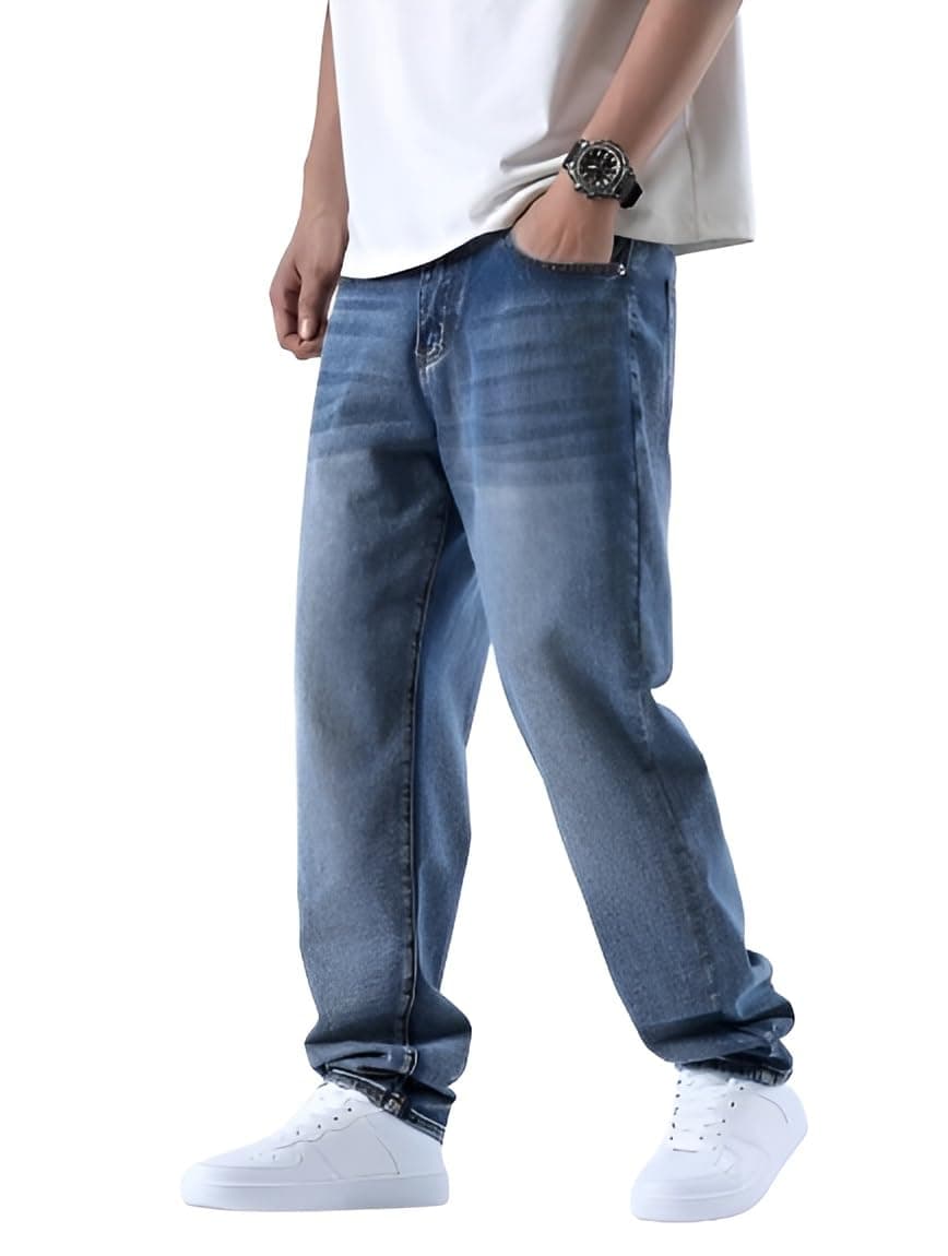 Ben Martin Blue Men Jeans || Baggy Fit Jean's for Man || Loose Fit High Rise Denim || Stretchable Casual Wear Jean,s || Dance Rap Rapping Style Pant for Men || Denim Cotton Jeans 38 (2)