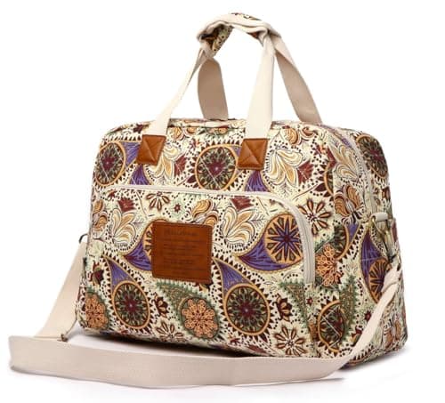 Malirona Travel Duffle Bag Weekender Overnight Gym Bag for Women Large Carry On Bag with Zip Pocket for Women Girls Travel Gym Yoga Yellow Flower