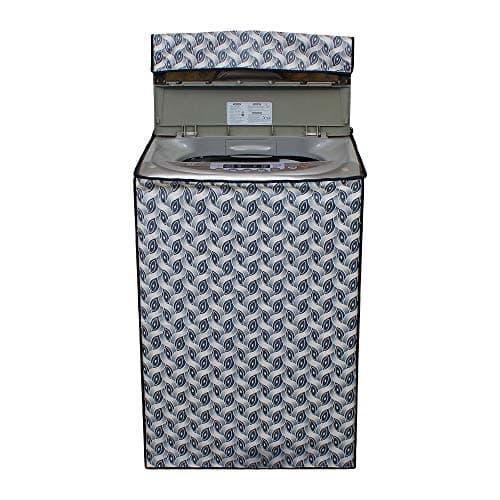 Lithara PVC Top Load Fully Automatic Washing Machine Cover For 6 kg, 6.2 Kg, 6.5 Kg, 7 Kg | Size : 58.4 x 58.4 x 88.9 Cm | (Multicolor Design69)