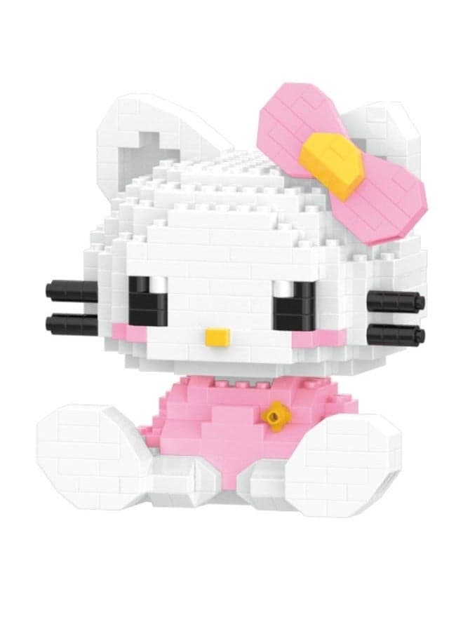 382PCS Cartoon Kitty Building Bricks Set, DIY Block Building Set, Classic Mini Building Bricks, Assembling Building Blocks Suitable for Boys and Girls Aged 6 and Up
