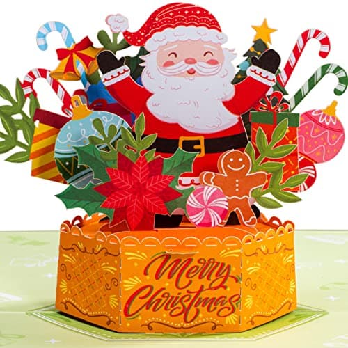 Paper Love Pop Up Christmas Card 3D Merry Christmas Gift for Christmas or Holidays 5 x 7 Cover Includes Envelope and Removable Note Tag