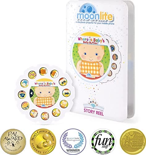 Moonlite Storybook Reels for Flashlight Projector, Kids Toddler | Where is Baby’s Belly Button | Single Reel Pack Story for 12 Months and Up