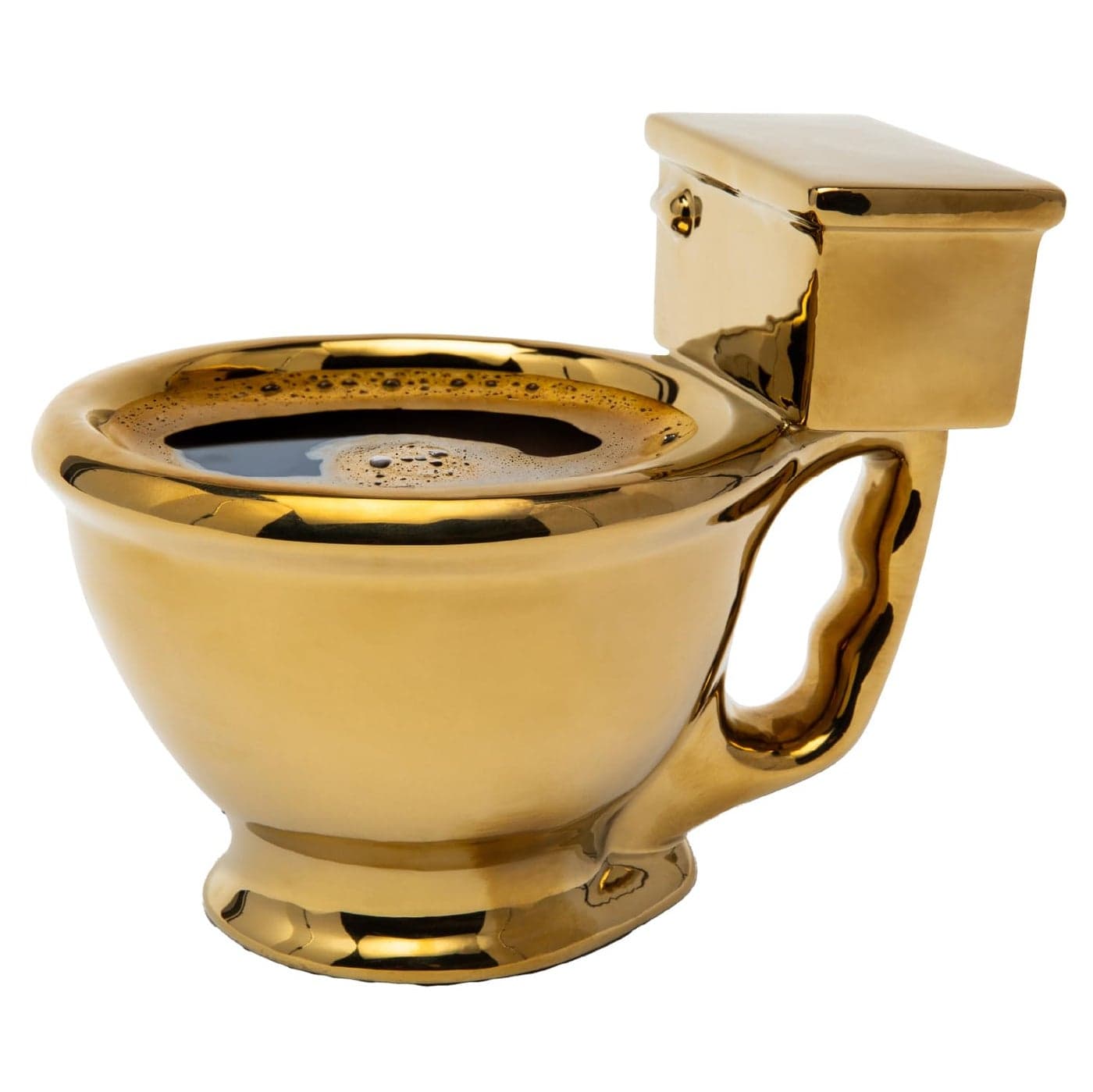 BigMouth Inc Golden Toilet Mug Funny Coffee Cup for Men Women Novelty Toilet Bowl Mug Hilarious Gag Gift Ceramic Bathroom Mug 12 Oz
