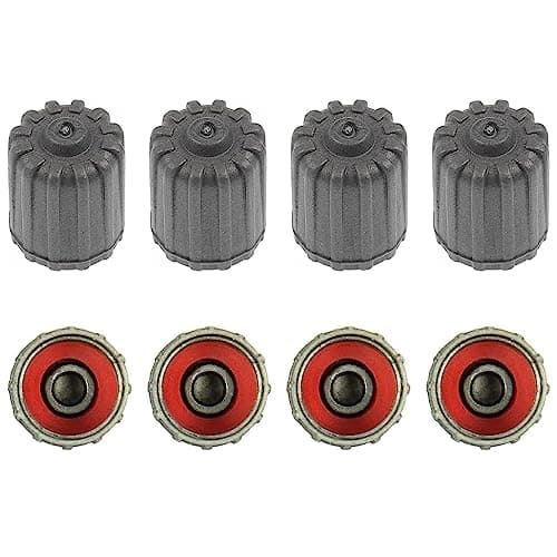 8 Pack Gray Plastic Tire Valve Stem Caps for Tesla OEM Valves with Rubber Seal, Short Replacement Valve Caps, Universal Air Valve Stem Covers for Car Motorcycle Bike
