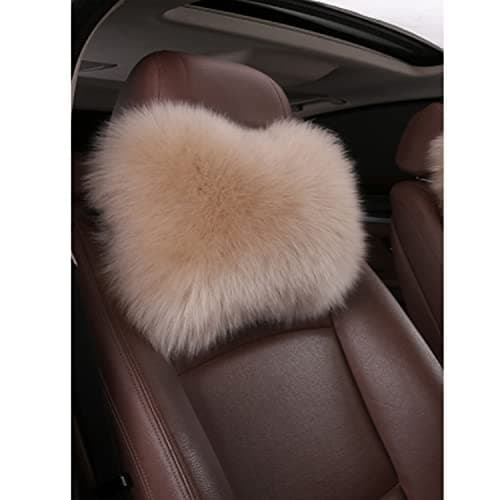 SPANICE Car Headrest Pillow Interior Head Neck Cushion Auto Protector Neck Rest Pillows Car Decor Accessories (Tan)