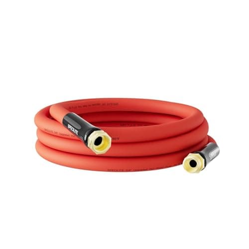 SPECILITE 58 HotCold Short Leader Garden Water Hose 15 ft 50190 Flexible Lightweight Rubber Pipes With 34 Brass Fittings for Yard Outdoor Farm Red