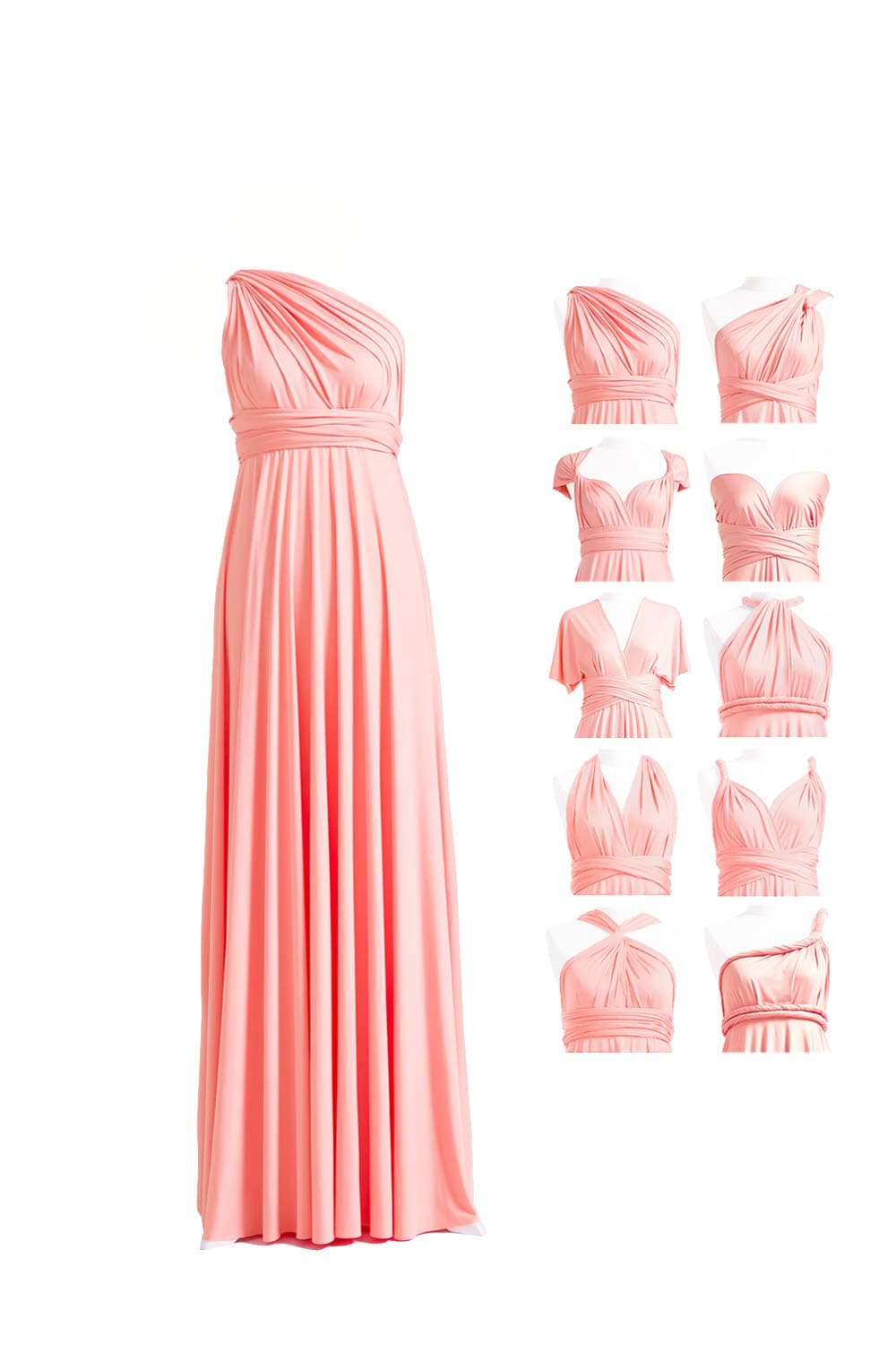 72styles Bridesmaid Convertible Dress Infinity Wrap Maxi Dress with Bandeau