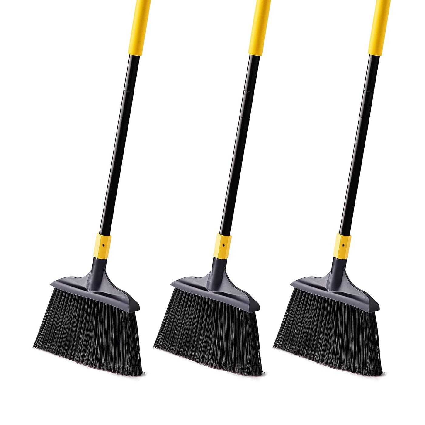 Yocada Commercial Broom Outdoor Indoor Commercial 3 PCS for Courtyard Garage Lobby Mall Market Floor Home Kitchen Room Office Pet Hair Rubbish 54Inch
