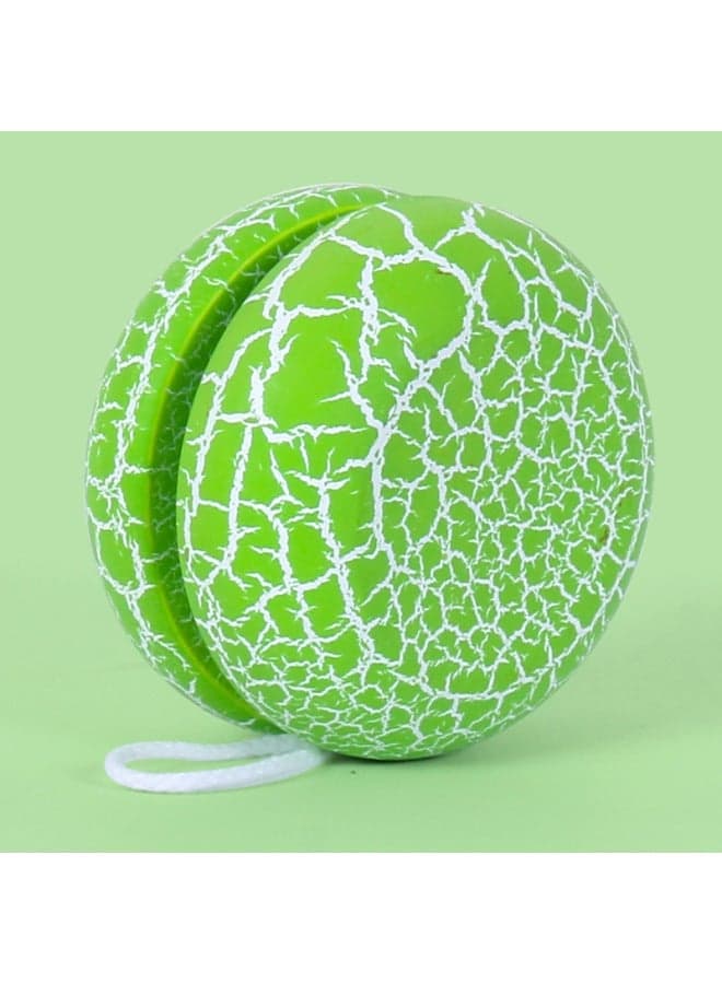 Wooden Yo-Yo Toys for Boys & Kids: Classic Green Pattern Yoyo with Stall Design, Handcrafted from Yunhe County, Perfect for Skill Development & Fun Playtime - Best Yo-Yo Gift for Y