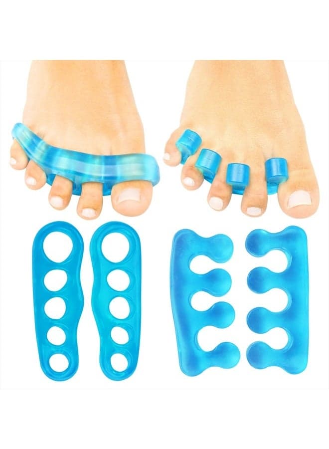 Toe Separators for Men & Women Medium (2 Pairs) - Silicone Gel Spreaders - Therapeutic Spa Stretchers for Plantar Fasciitis, Bunions, Overlapping Hammer Toe Spacers - Metatarsal Yoga Cushion