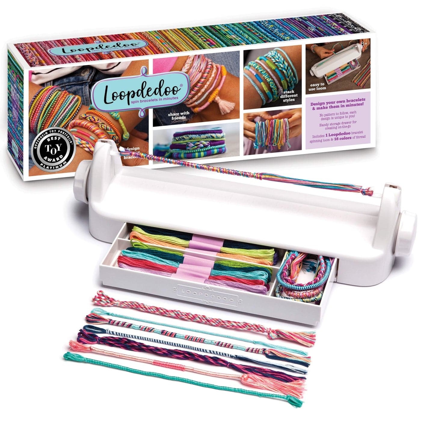 Loopdedoo DIY Kids Bracelet Maker Kit Make Bracelets in Minutes for Birthdays Friendship Day Christmas Gifts Award Winning Craft Kit for Ages 8 Up