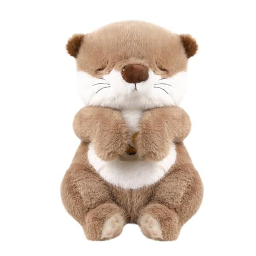 LUKETURE Snuggle Breathing Otter Plush Toy Baby Sleep Soother with Calming Motion White Noise Soft Night Light Soothing Vibration Sensory Toy for Infants Toddlers