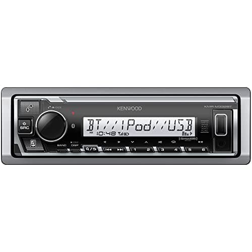 KENWOOD KMRM332BT Car Marine Stereo Single Din Bluetooth Audio USB MP3 Aux in AM FM Radio SiriusXM Ready Weatherproof Multi Color Illumination