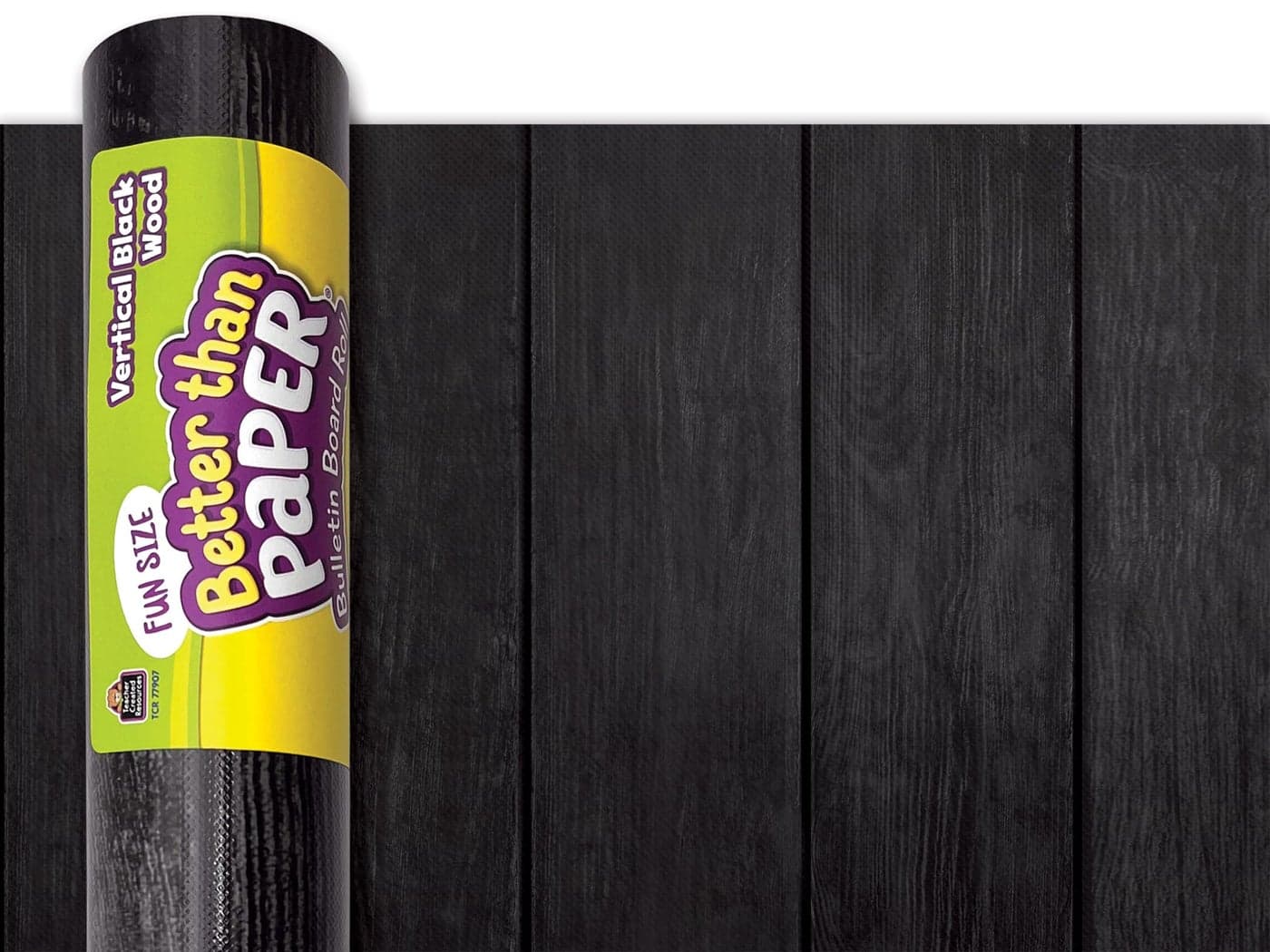 Teacher Created Resources Fun Size Vertical Black Wood Better Than Paper Bulletin Board Roll (TCR77907)