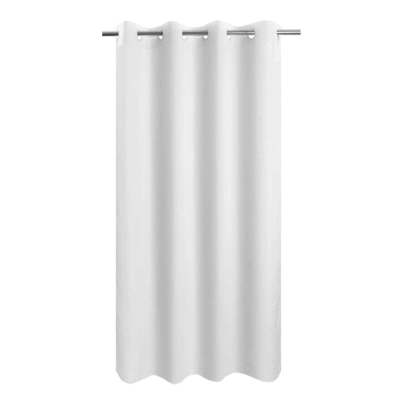 Stall Size Fabric Shower Curtain No Hooks or Liner Needed Soft Shower Stall Curtain 54 x 78 Hotel Grade Waterproof Machine Washable White 54x80