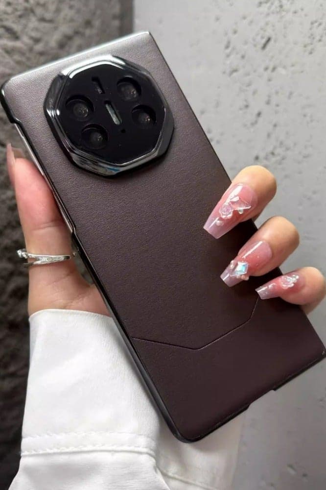 Suitable For Huawei MateX5 Foldable Screen Phone Case Ultra-thin Lens Anti Drop Protective Case (Single Back Case) - Brown