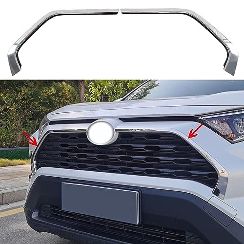 For Toyota RAV4 2025 2024 2023 2022 2021 2020 2019 Front Grille Trims, Chrome Exterior Sporty Strips Molding for RAV4 Prime LE XLE XLE PREMIUM Limited Hybrid SE XSE (Not for Adventure)
